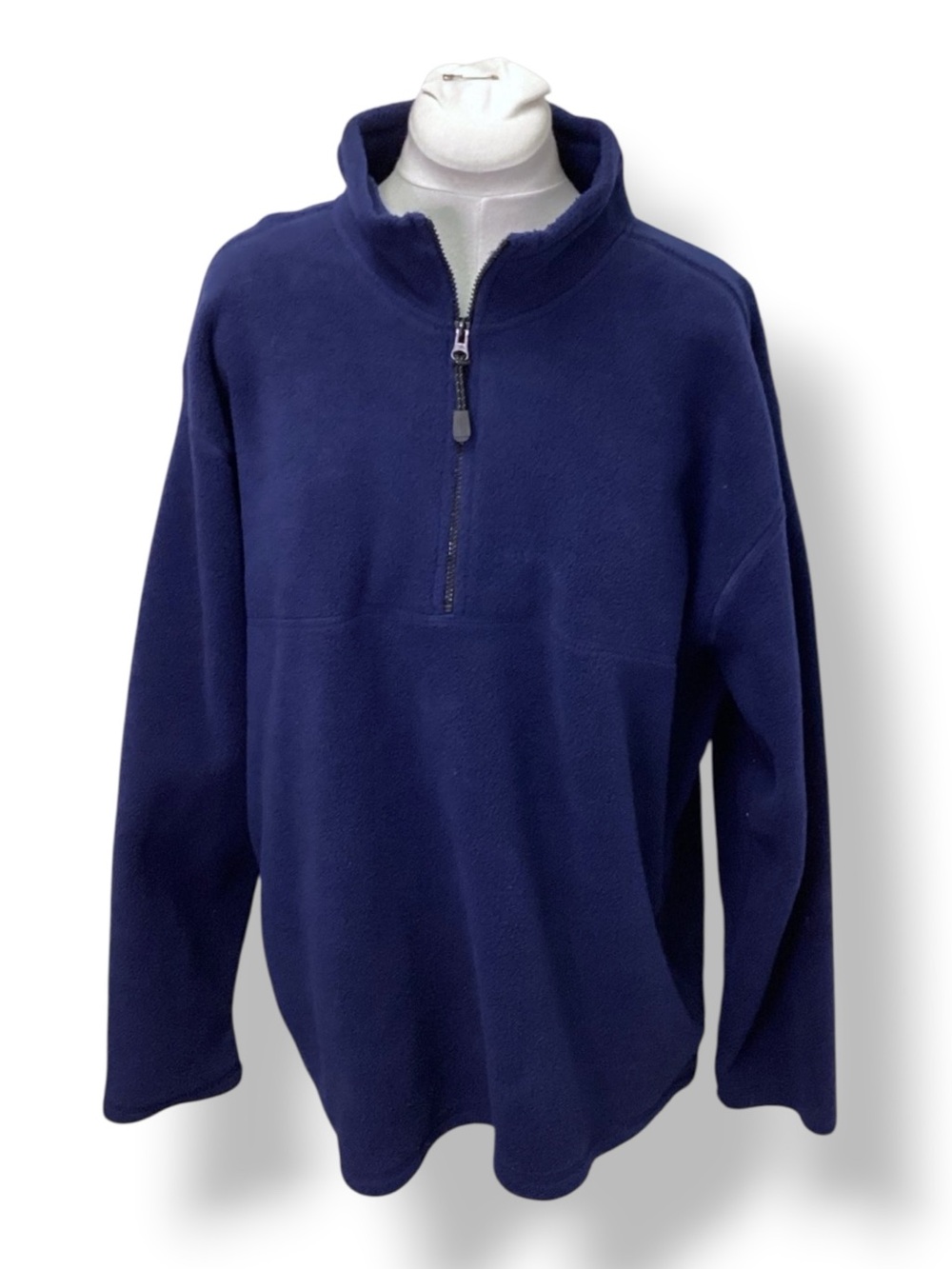 ProSpirit Mens Half Zip Long Sleeve Fleece Pullover, Blue, size XL